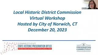 Local Historic District Commissioner Training, December 20, 2023