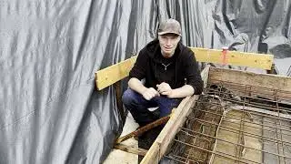 Betonschalung Fertigstellung für Bodenplatte