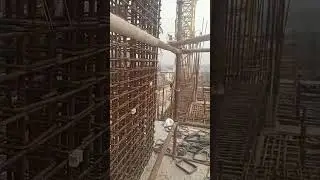 RCC Column I shaped steel binding by cuplar Lapping Proper ring binding