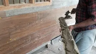 Tile That Looks Like Wood l Wooden Wall Tile installation l वुडेन टाइल्स लगाने का तरीका