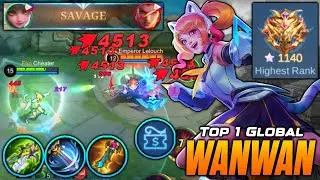 SAVAGE!! Wanwan New Best Build and Emblem!! - Top 1 Global Wanwan ~ MLBB