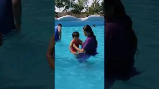 Aarav&rsquo;s first water park memory made. 💙 #FirstSplash #funny #cutebaby #cute #viralvideo #baby #viral