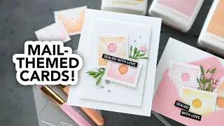 Handmade cards featuring postage and envelope themes (SO very meta!)