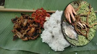 Nikmat, Masak belut geprek Hasil Mancing