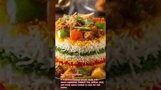 Vegetable Dum BiryaniA traditional layered biryani made with mixed vegetables, basmati rice.