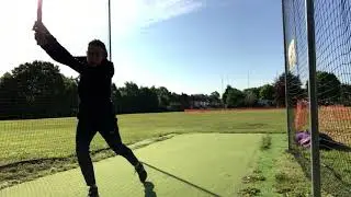 Batting drill for hitting straight sixes