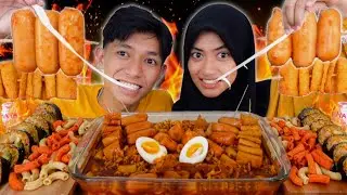 DOUBLE KILL! 🥵 SAMYANG BULDAK STEW TTEOKBOKKI SAUSAGE GIMBAP SPICY MIX MOZARELLA | MUKBANG ASMR 🔥