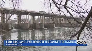 Temporary barrier added to Longhorn Dam to prevent further drop in lake level after gate failure