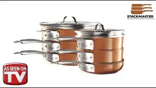 Gotham Steel Stackmaster Space Saving Nonstick Stackable Cookware Commercial