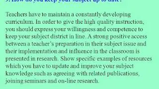 Teacher interview questions and answers
