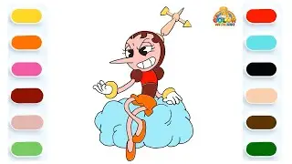 Learn to Draw Hilda Berg Cuphead - Drawing and Coloring Tutorial for Kids