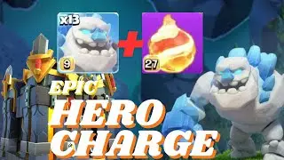 TH17 с Ледяным големом + Огненным шаром + Зарядом героя. #clashofclans #warstrategy