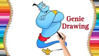 how to draw genie from aladdin step by step | genie aladdin drawing | aladdin genie lamp drawing