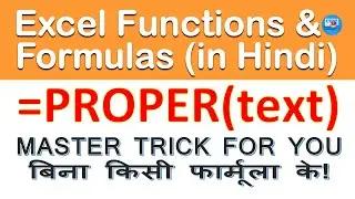 PROPER Function in Excel | Excel me PROPER function seekho Hindi me | PROPER Case shortcut in Excel