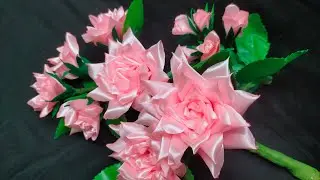 How tomake satin Ribbon rose flower handmade decoration flower making Tutorial