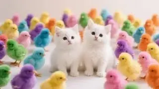Catch Color Chicken, Cute Chicken, Duck, Rainbow Chicken, Rabbit, Cute Animals