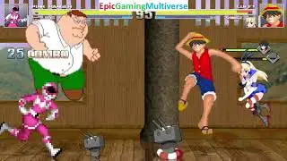 Pink Ranger And Peter Griffin VS Elastigirl And Shimakaze In A MUGEN Match / Battle