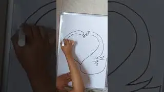 cute and easy couple swan 🦢 bird drawing #couple #shorts #short #trending #viral  #art #youtube