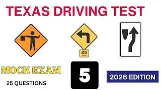 Texas DPS Practice Test 2026 | Part 5: Road Signs & Traffic Laws (25 Questions) #texasdrivingtest
