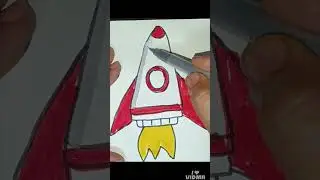 How to draw a rocket ship! #art #viral #trending 