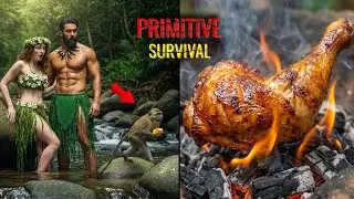 Primitive Survival: Monkey Raid & Catch and Cook Wild Chicken | SURVIVAL
