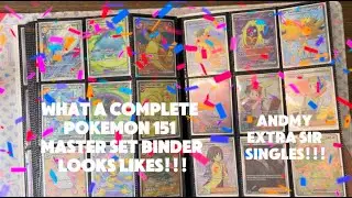 Showing off Pokemon 151 Master Set Complete | Full Binder! (Failed Prismatic Evolutions Release day)