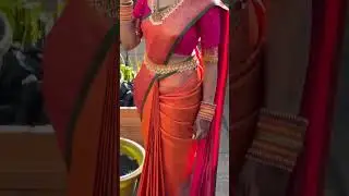 orange saree beautiful party saree #orangesaree #fashiondesigner #shortvideo #cute