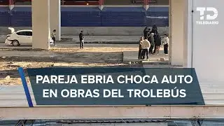 Pareja choca su auto al interior del CETRAM Santa Martha