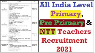 Primary, Pre Primary & NTT Teachers Recruitment 2021, School Teacher Vacancy 2021, Age 40 years