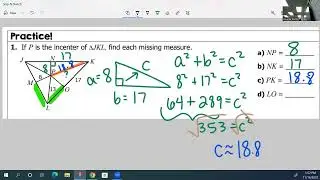 Centers of a Triangle: Circumcenters & Incenter Worksheet (BACK)