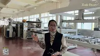 Zonle Interior Full Molded Composite Pvc WPC Door Factory Tour Monthly Produce 35000pcs of WPC Doors