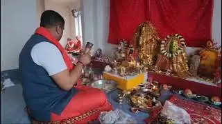 Divine Offering: Shivling Abhishek during Shatchandi Path with Guruji Kamal Sharma Nagori