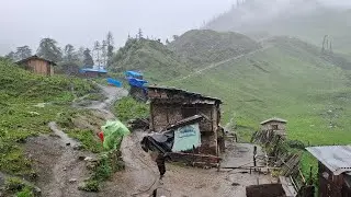 Himalayan Nepali Mountain Village Life During Heavy Rain | Peaceful & Natural Village Documentary |