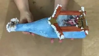 Belen navideño hecho en una botella