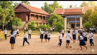 In The Morning at Khchas  Primary School #cambodiavlogs  #automobile  #khmerculture #school