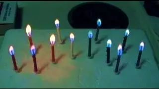 (#0030) The Flames are Different Colors on these Candles