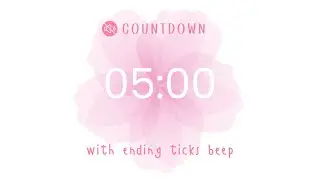 5 Minute Silent Countdown Timer 🔇 Tick 5s + Beep ending | Study Focus Break Timer