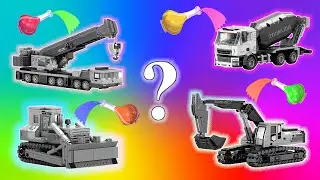 Magic Bottle Mystery! Can You Restore the Excavator, Bulldozer, Mixer Truck, and Crane? | Challenge