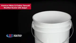 Premium White 3.5 Gallon Tamco&reg; Modified Bucket with Spigot | U.S. Plastic Corporation&reg;