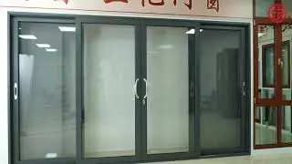 Three tracks aluminum sliding door with reinforced mosquito net LZ-190