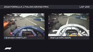 F1 2018 Italy Ericsson Collide With Hartley Onboard