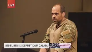 Sgt. Rich Scaniffe speaks at Deputy Dom Calata's celebration of life