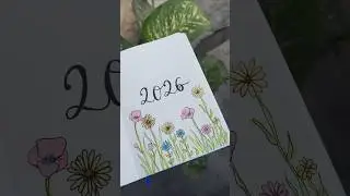 New Year 2026 Journal front page ideas🌷🌻 Simple and aesthetic doodles 2️⃣0️⃣2️⃣6️⃣✨