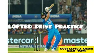 LOFTED Drive Practice with BCCI Level-A Coach Rajat Yadav 🏏 #cricket #cricketlive #viratkohli