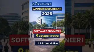 Danaher Recruitment 2026: Software Engineer I | Bangalore Hiring #zoho #jobs #shorts #growth