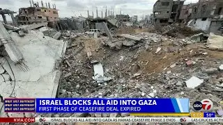 Israel blocks all aid into Gaza as Hamas ceasefire phase 1 ends