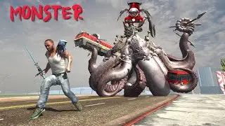 Franklin vs Scary Monster Fight 😲 @HarshTatsuya@YippiGaming@TioxPlay#indianbikesdriving3d