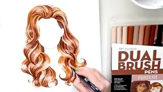 How to paint wavy hair easy - using Tombow Dual Brush Pens