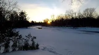 RELAXING NATURE   Frozen River Sunset