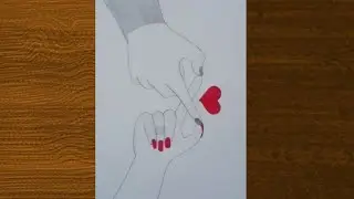 How to draw a couple hand with beautiful heart ❤️| easy hand drawing | Pencil ✏️ sketch 